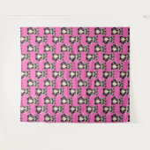 Raccoon Pattern Design Pink  Wandkleed (Voorkant (horizontaal))