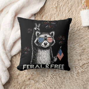 Raccoon Peace uit Amerika op 4 juli Kussen