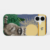 Raccoon Phone Case iPhone 16 Hoesje (Achterkant horizontaal)