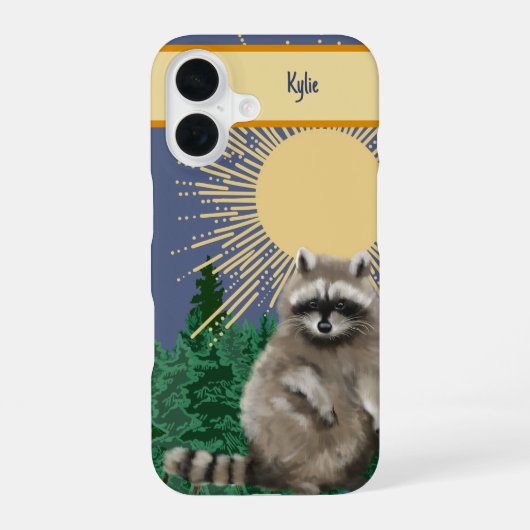 Raccoon Phone Case iPhone 16 Hoesje (Achterkant)
