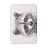 Raccoon potlood Tekening Badmat (Voorkant Verticaal)