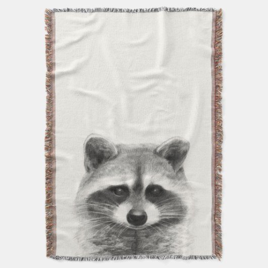 Raccoon potlood Tekening Deken (Voorkant Verticaal)