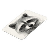 Raccoon potlood Tekening Magneet (Linkerzijde)