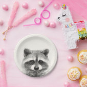 Raccoon potlood Tekening Papieren Bordje (Feest)