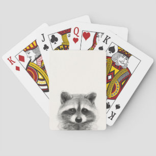 Raccoon potlood Tekening Pokerkaarten