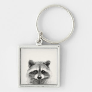 Raccoon potlood Tekening Sleutelhanger