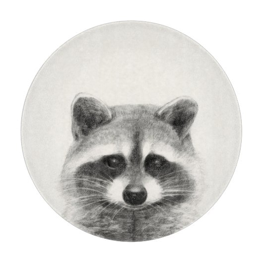 Raccoon potlood Tekening Snijplank (Voorkant)