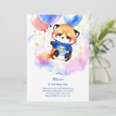 Raccoon première invitation anniversaire (Debout devant)