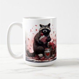 Raccoon prullenbak poëzie Valentijnsdag Koffiemok