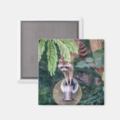 Raccoon Raiding the Bird Feeder Magneet (Voorkant / Achterkant)