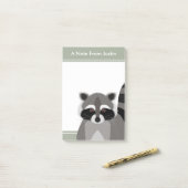 Raccoon Rascal Cute Design met Jouw tekst Post-it® Notes (Op bureau)