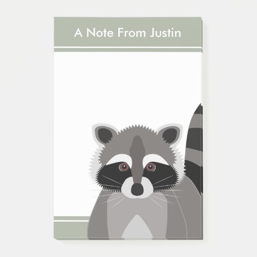Raccoon Rascal Cute Design met Jouw tekst Post-it® Notes (Voorkant)
