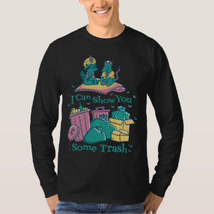 Raccoon Rat Grappig Vliegend Tapijt Vuilnis T-shirt