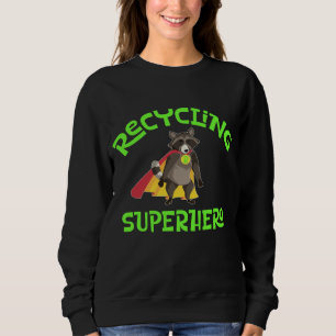 Raccoon Recycling Superhero Prullenbak Trui