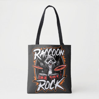 Raccoon Rock T-shirt - Grappig Raccoon Cowboy Desi Draagtas