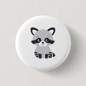 Raccoon Ronde Button 3,2 Cm (Voorkant)