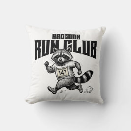 "Raccoon Run Club Marathon Retro Trash Panda Hardl Kussen