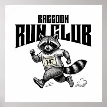 Raccoon Run Club Marathon Retro Trash Panda 