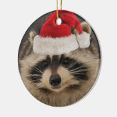Raccoon Santa-versiering Keramisch Ornament (Links)