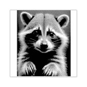 RACCOON SCHATTIGE houten stempel (Afrduk)