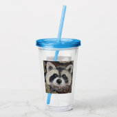 Raccoon schilderen acryl drinkbeker (Achterkant)