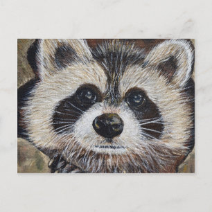 Raccoon schilderen briefkaart
