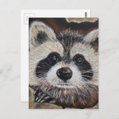 Raccoon schilderen briefkaart (Voorkant / Achterkant)