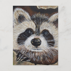 Raccoon schilderen briefkaart