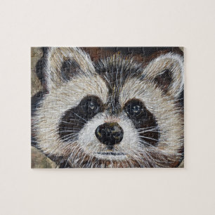 Raccoon schilderen legpuzzel