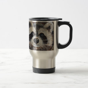 Raccoon schilderen reisbeker