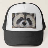 Raccoon schilderen trucker pet (Voorkant)