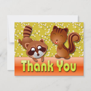 RACCOON & SQUIRREL MERCI CARTE DE REMARQUE