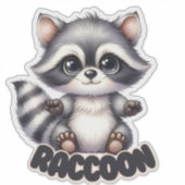 RACCOON - STICKER DE NURSERIE (Devant)