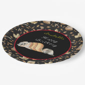 Raccoon Sweet Herfst past Tekst en Kleur aan Papieren Bordje (Gekanteld)