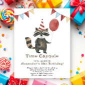 Raccoon Time Capsule 1st birthday Poster