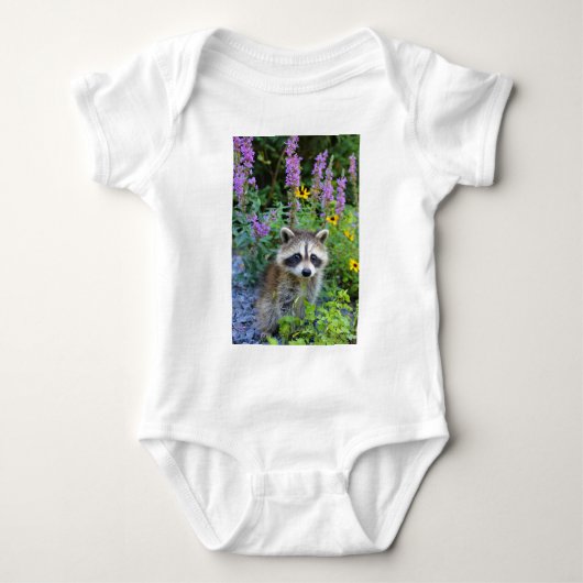 Raccoon tussen de bloemen romper (Voorkant)
