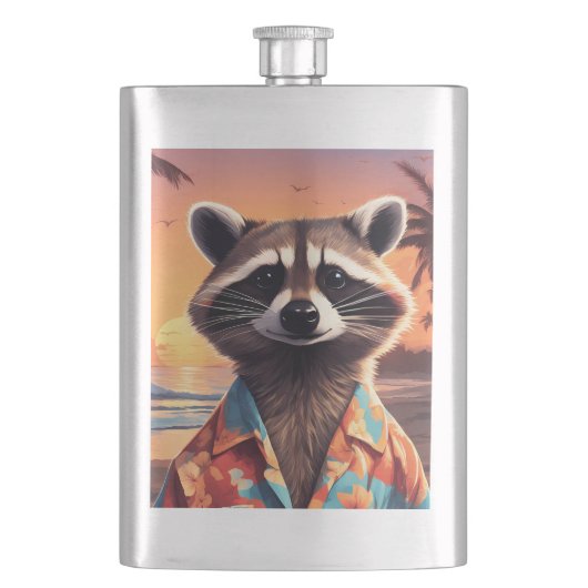 Raccoon Vakantie Flacon (Voorkant)