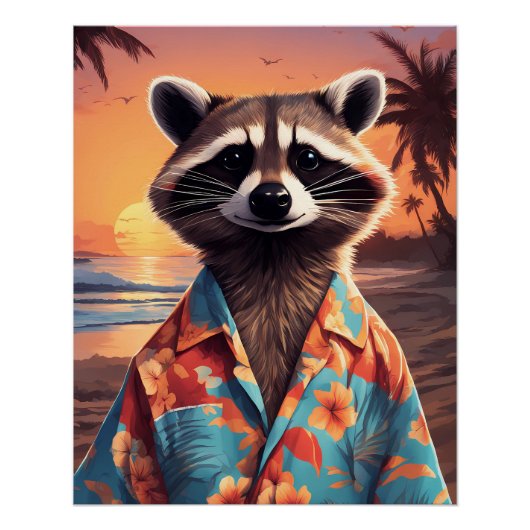 Raccoon Vakantie Perfect Poster (Voorkant)