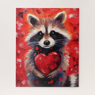 Raccoon Valentijnsdag Legpuzzel