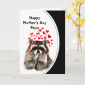 Raccoon van moederdag kaart (Gele Bloem)