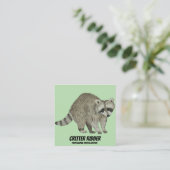 Raccoon Vierkante Visitekaartje (Staand voorkant)