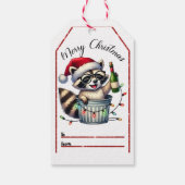 Raccoon viert kerst vrolijk! cadeaulabel (Achterkant)