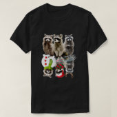 Raccoon Waterfall Reflection Kerstmis Pajama T-shirt (Design voorkant)