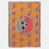 Raccoon watermeloen deken (Voorkant Verticaal)