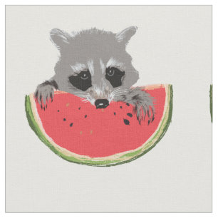 Raccoon watermeloen stof