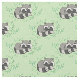 Raccoon Waterverf Baby Room Decor Woodland Animal Stof