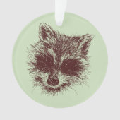 Raccoon Woodland Creature Drawing Personalized Ornament (voorkant)