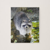 Raccoon zwemmen in rivierwater legpuzzel (Verticaal)