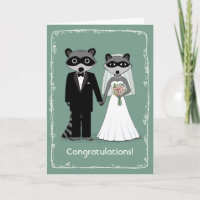 Raccoons Bride en Groom Wedding Gefeliciteerd