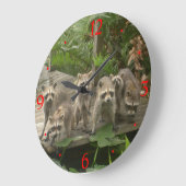 Raccoons> Dierenwandklokken Grote Klok (Hoek)